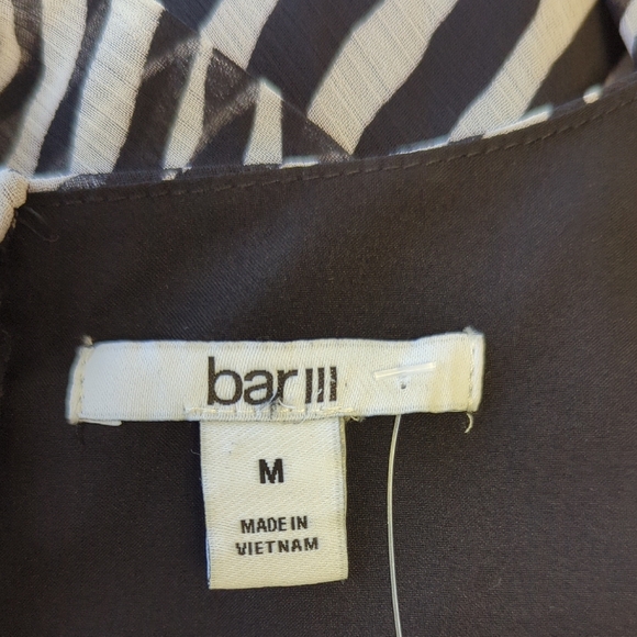 30067 NEW Bbar III Zebra Chiffon Dress Black White size Medium animal retro - Picture 7 of 9